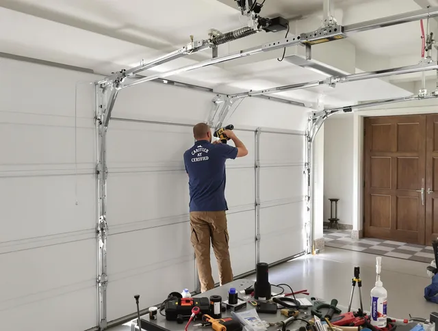 Fort Mill Garage Door Repair certified technician performing precision garage door repair in Fort Mill
