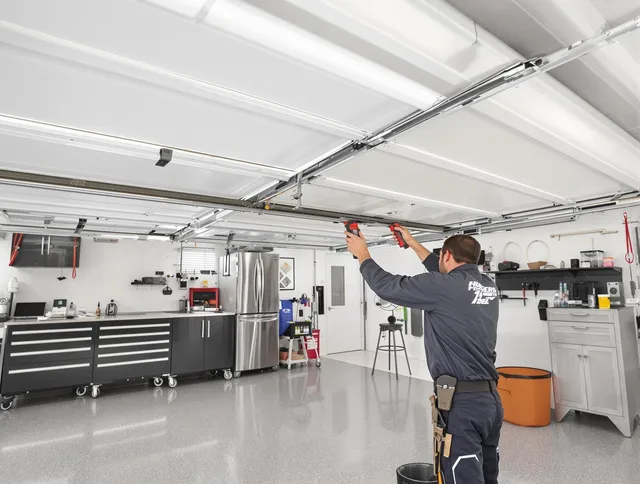 Overhead garage door repair service by Fort Mill Garage Door Repair in Fort Mill