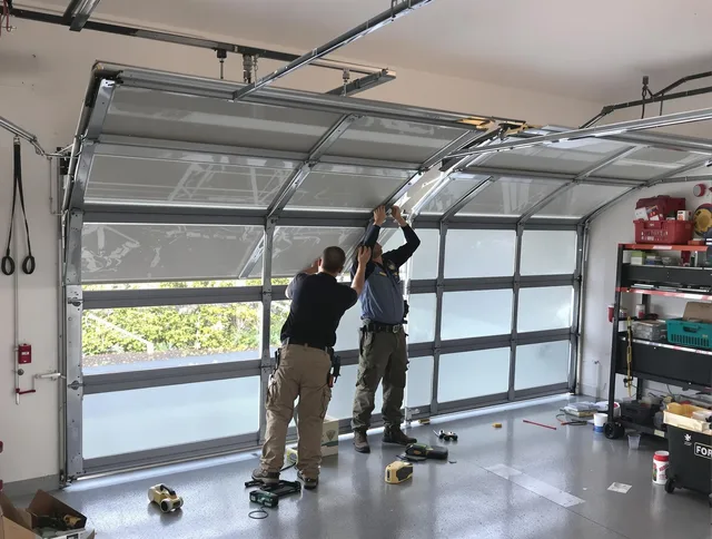 Fort Mill Garage Door Repair expert performing precise panel replacement on Fort Mill garage door