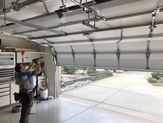 Garage door track repair service by Fort Mill Garage Door Repair in Fort Mill